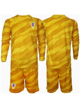 Billige Kroatia Keeper Hjemmedraktsett Barn EM 2024 Langermet (+ Korte bukser)